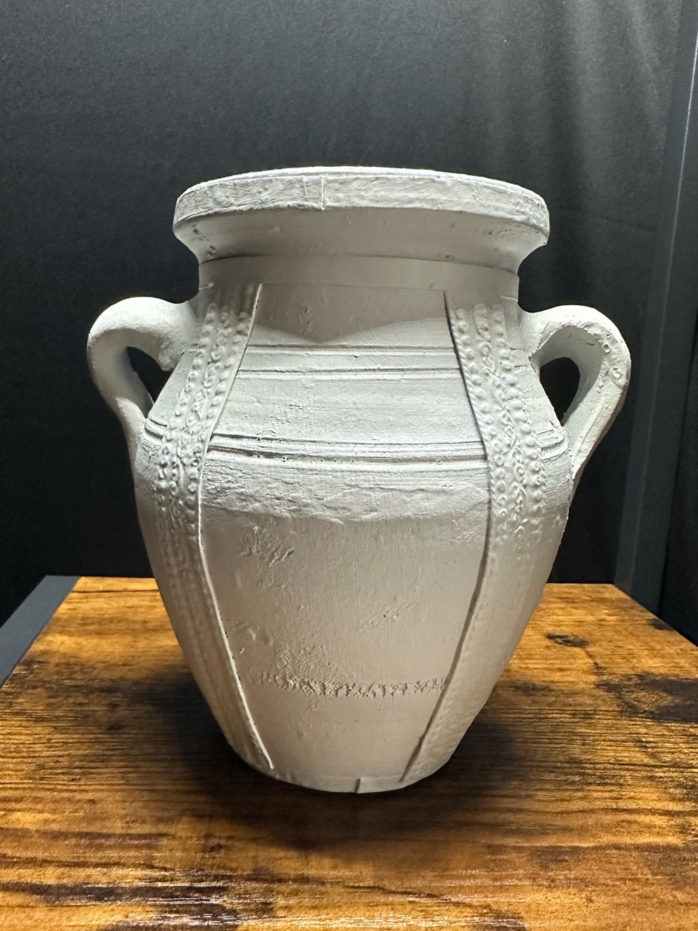 Handcrafted White Ceramic Decorative Urn - Home Art